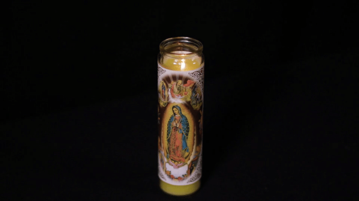 Our Lady of Guadalupe Candle burning