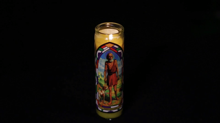 St. Lazarus Candle burning