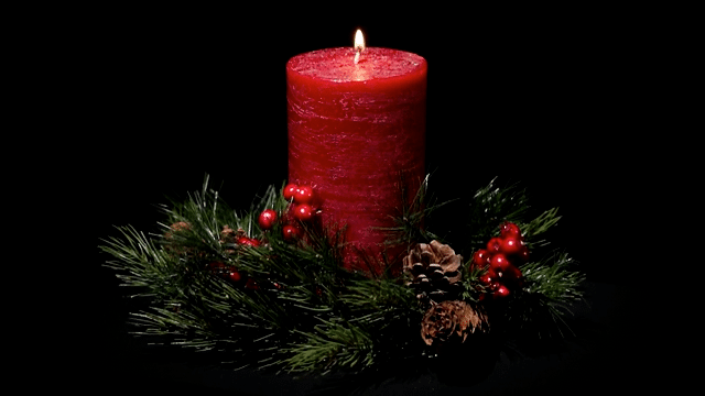 Christmas Candle burning
